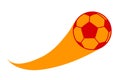 Soccer ball, fast football icon -